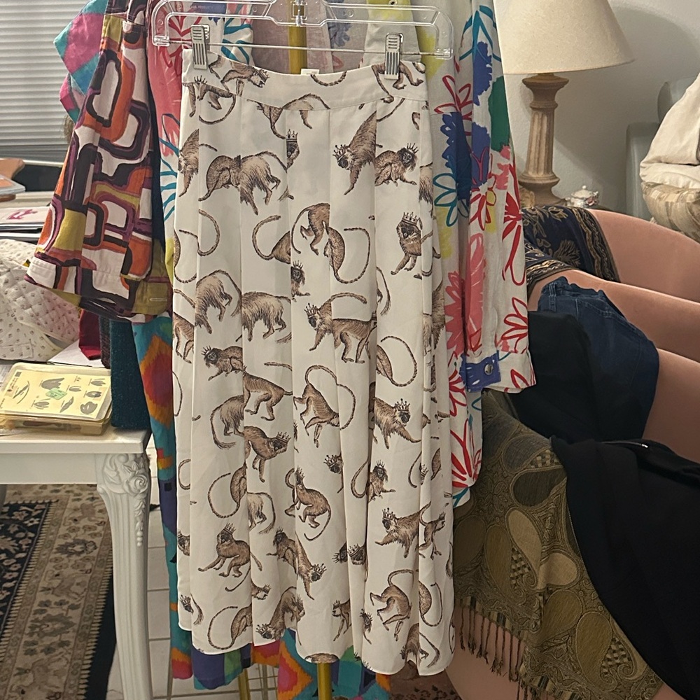 Monkey Print Midi Skirt